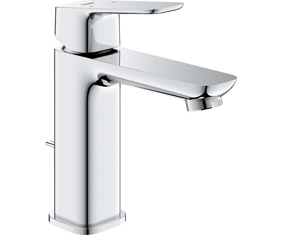 Waschtischmischer Grohe Cubeo M-Size Ausladung 116 mm chrom mit Ablaufgarnitur
