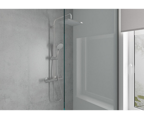 Brause-System Hansgrohe 230 1jet Vernis Shape Handbrause, Kopfbrause 230x170 mm und Thermostat chrom