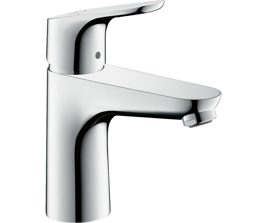 Waschtischmischer Hansgrohe Focus 100 Ausladung 119 mm m. Zugstangen-Ablaufgarnitur, chrom