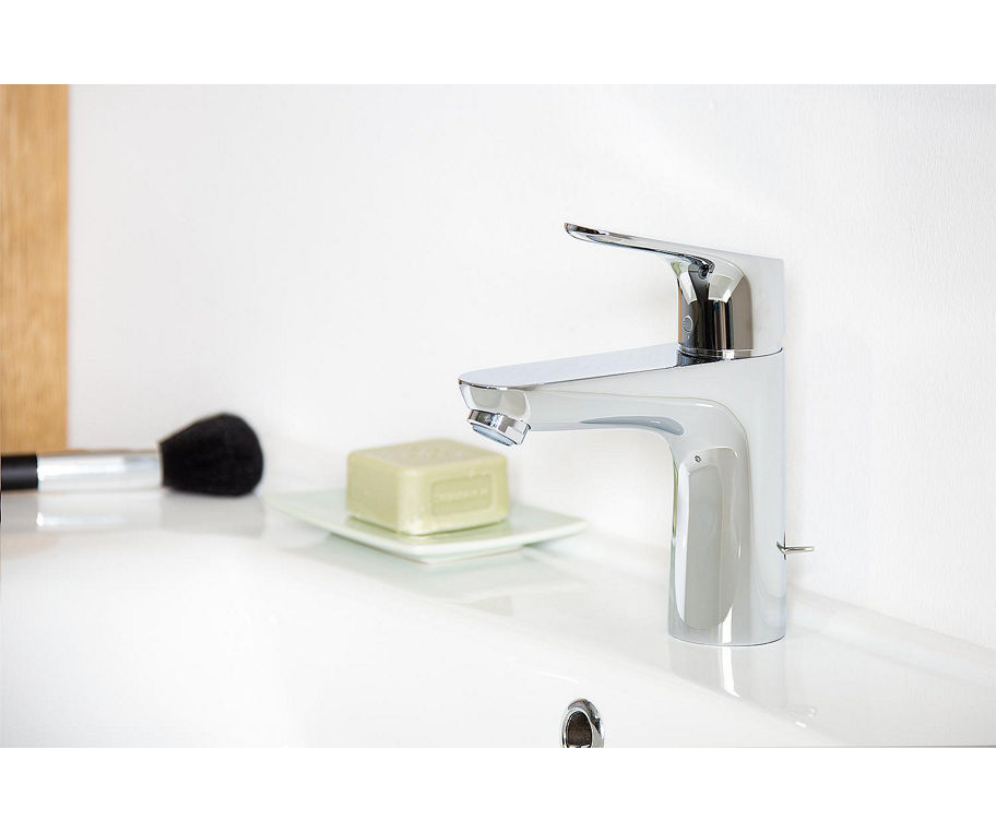 Waschtischmischer Hansgrohe Focus 100 Ausladung 119 mm m. Zugstangen-Ablaufgarnitur, chrom